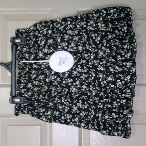 NWT Princess Polly XX black floral Edith mini skirt size 4